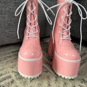 & Other Stories Pink Platform Lace-Up Shoes